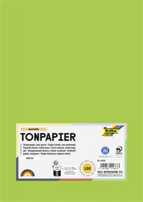 Színes papír, A4, 130 g, 100 lap, FOLIA, tavaszzöld