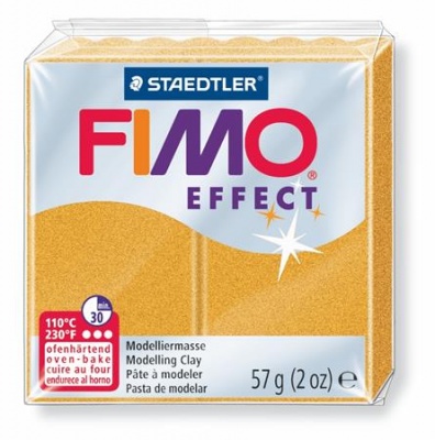 Gyurma, 57 g, égethető, FIMO "Effect", metál arany