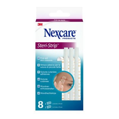 Sebzáró csík, vegyes méret, 8db, 3M "Nexcare SteriStrip"