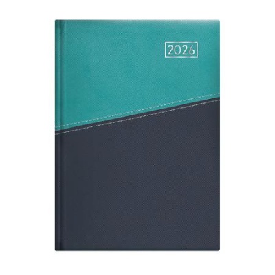 Naptár, tervező, A5, napi, TOPTIMER "Duplex", türkiz-kék