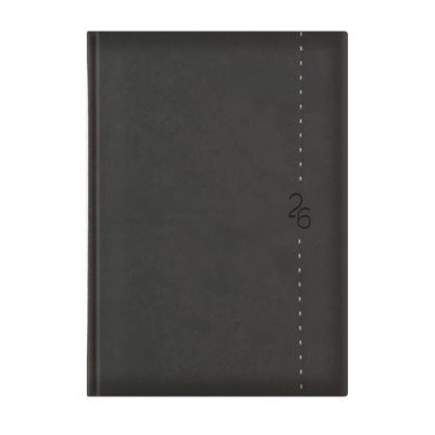 Naptár, tervező, A5, napi, TOPTIMER "Linea", sötétszürke