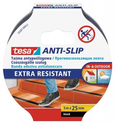 Csúszásgátló szalag, 25 mm x 5 m, TESA "Anti-slip", fekete