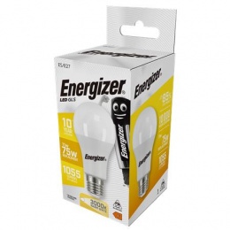 LED izzó, E27, normál gömb, 11,1W (75W), 1055lm, 3000K, ENERGIZER