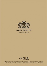 Füzet, tűzött, A5, kockás, 48 lap, SHKOLYARYK "University International", vegyes